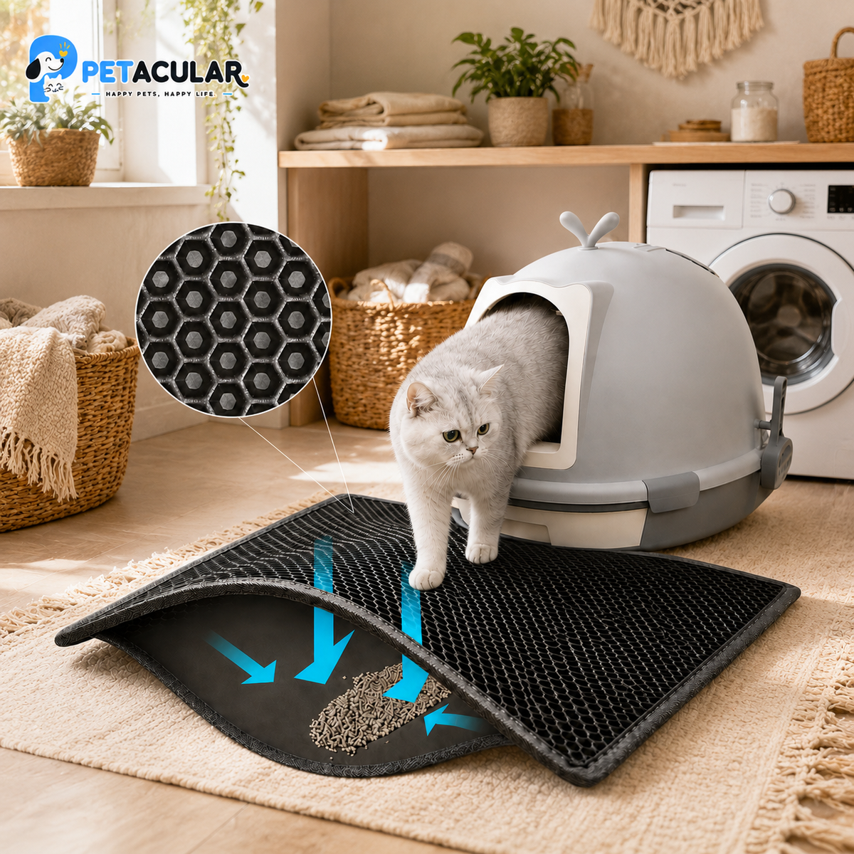 Tapete Recolector Atrapa Arena para Gatos – Doble Capa e ImpermeablAgr