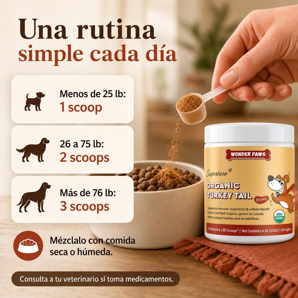 ImmunoPaws 130g – Hongo Turkey Tail Orgánico para Perros