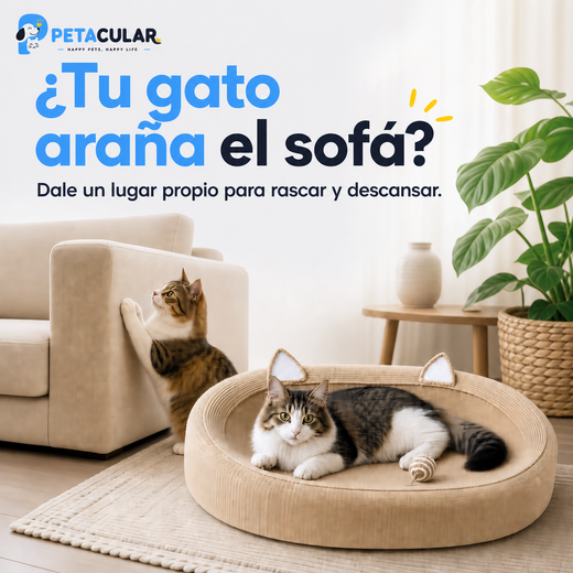 Cama Rascador Nido BohoCat – Fibra Natural 2 en 1