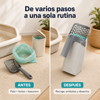 Pala recogedora para arenero - comparación antes y después