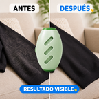 Antes y después de usar el rodillo quitapelusa