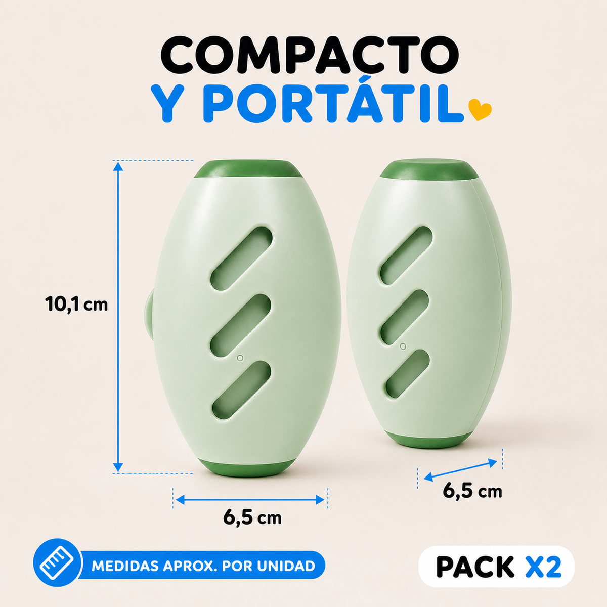 Dimensiones aproximadas del quitapelusa y presentación Pack X2